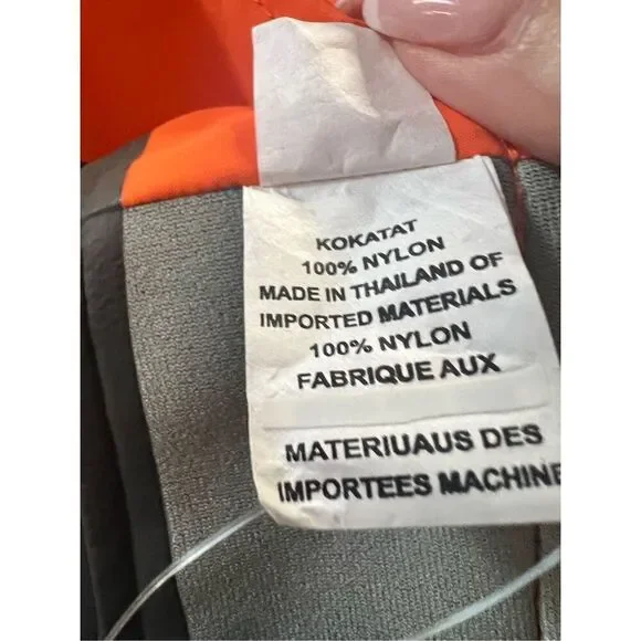Kokatat Men's Orange High Neck Waterproof Hydrus Stance Jacket Size Small